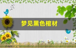 梦见黑色棺材(梦见黑色棺材打开了是什么兆头)