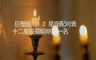 巨蟹座与12星座配对(巨蟹座与各星座的配合度)