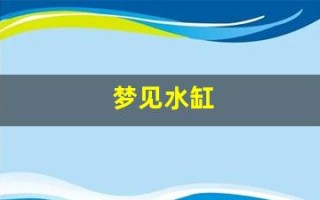梦见水缸(梦见水缸没水了是什么意思)