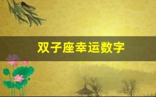 双子座幸运数字(双子座今日幸运数字)