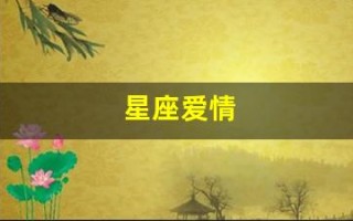 星座爱情(星座爱情配对)