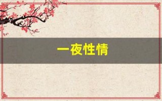 一夜性情(一夜情经历会对婚姻造成影响吗)