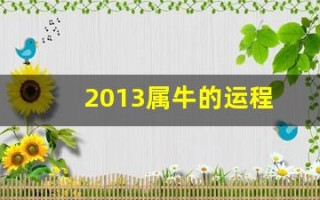 2013属牛的运程(2013年属牛的运势)
