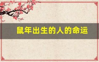 鼠年出生的人的命运(鼠年出生的人的命运84年)
