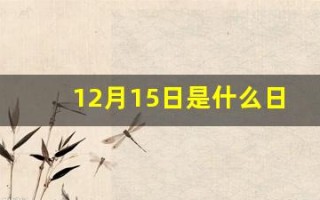 12月15日是什么日子(12月15日是什么日子吗农历)