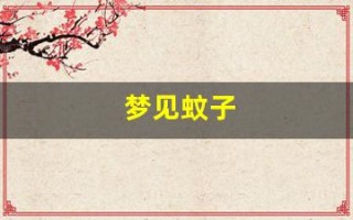 梦见蚊子(后来我跑了)