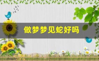 做梦梦见蛇好吗(做梦梦见蛇好吗周公解梦)