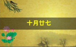 十月廿七(十月廿七是几月几日)