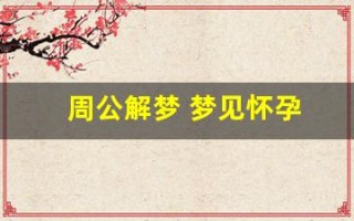 周公解梦 梦见怀孕(梦见怀孕是什么意思)