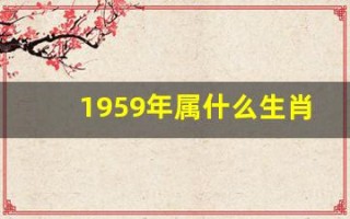 1959年属什么生肖(1958年属什么生肖今年多大岁数)