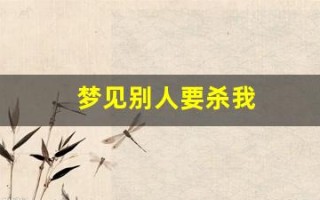 梦见别人要杀我(梦见有人要害我但是没得逞)