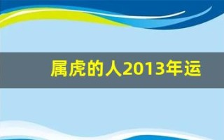 属虎的人2013年运程大全及破解(2013年属虎的是什么命)