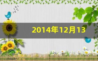 2014年12月13日(阳历2014年12月13日是什么星座)