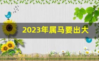 2023年属马要出大事(2023年属马下半年要出大事)