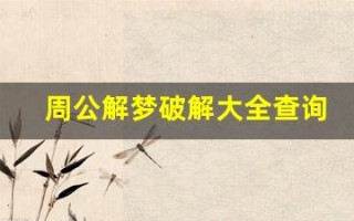 周公解梦破解大全查询(周公解梦破解大全查询_2345周公解梦大全查询)